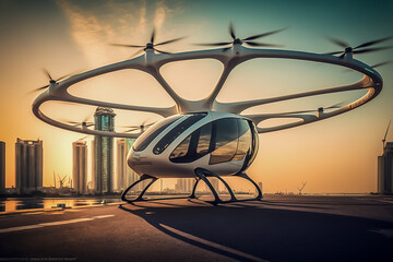 airtaxi, dron personal transport of the future, concept, generative ai