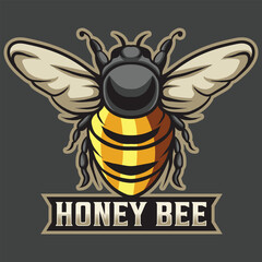 Premium honey bee logo mascot vector illustration