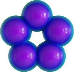 3d rendering. Abstract geometric shapes illustration. Modern minimal colorful objects isolated on transparent background