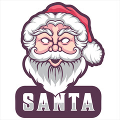 Premium Santa logo mascot vector illustration