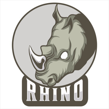 Premium rhino logo mascot vector illustration