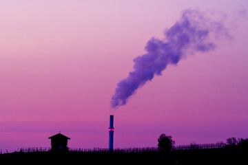 Fototapeta na wymiar smoke from the chimney - sustainability
