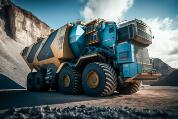 mining vehicle in a quarry, generative ai