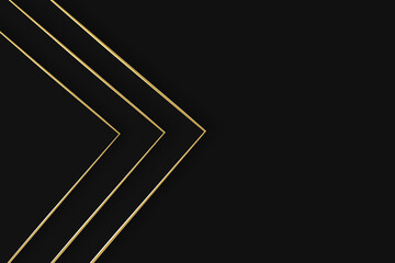 Luxury geometric background. background with metallic golden shapes. abstract black and gold surface with patterns metal texture soft lines 