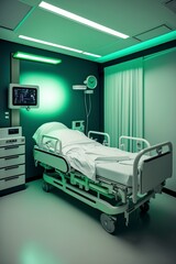 illustration, sterile recovery room with comfortable and modern equipment, ai generative