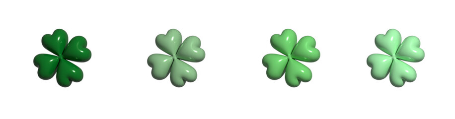 green clovers  isolated on white background lucky St-Patrick's day shamrock icon
