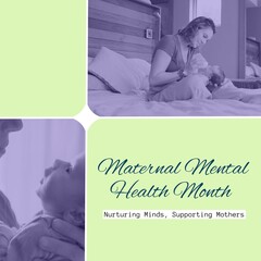 Composition of maternal mental health month text over caucasian mother feeding baby