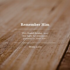 Obraz premium Composition of good friday text and copy space on brown background