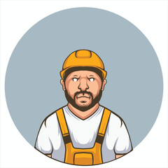 Premium builder logo mascot vector illustration