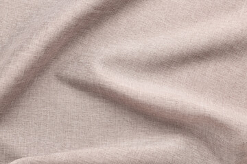 Closeup view of crumpled grey fabric as background