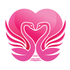 Colorful swan love logo template