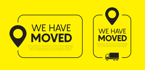 We have moved vector poster on yellow background 10 eps.