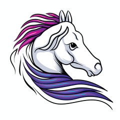 Obraz na płótnie Canvas Colorful horse animal monoline business logo