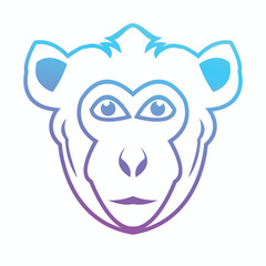 Colorful monkey animal monoline logo business