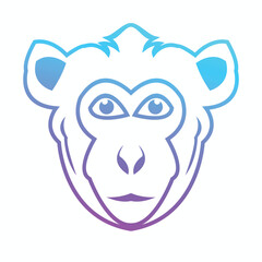 Naklejka premium Colorful monkey animal monoline logo business