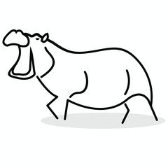 Hippopotamus animal monoline logo business