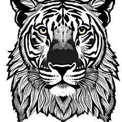 Fototapeta premium a black and white tiger face 