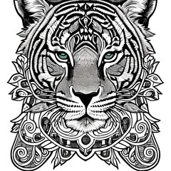 Fototapeta premium a black and white tiger face 