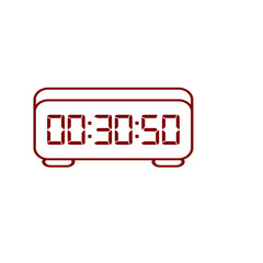 Digital clock number set. Electronic figures. Vector illustration.