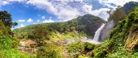 Dunhinda waterfall in Sri Lanka