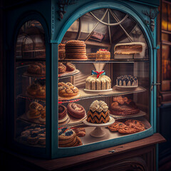 bakery window display, generative ai