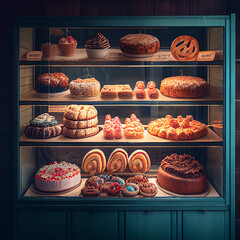 bakery display case, generative ai