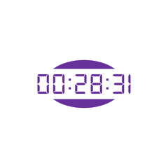 LED digital clock number isolated. Electronic figures for counter or calculator mockup interface design.