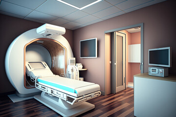 Medical CT or MRI or PET Scan Standing in the Modern Hospital Laboratory
