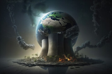 Nuclear power plant polluting the world