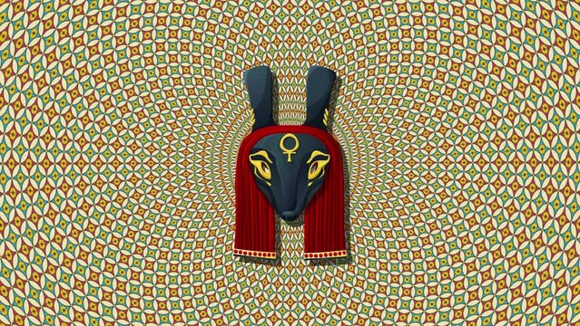 Set loopFigure of Set, Egyptian god of desert, disorder, foreigners and storm over a rotating  traditional background