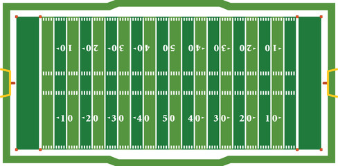 American Football Field Aerial View Illustration