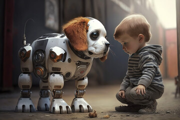 Robot dog pet created with generative ai