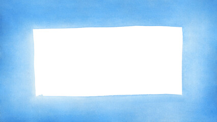 Blue azure turquoise abstract watercolor frame background for textures frame backgrounds and web banners design with copy space for text