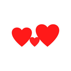 Red heart icon. Vector illustration on a white background.