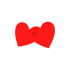 Red heart icon. Vector illustration on a white background.