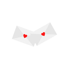 Love letter icon. Vector illustration on a white background.