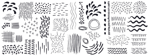 Set Abstract Elements handwork vector, lines and douts	