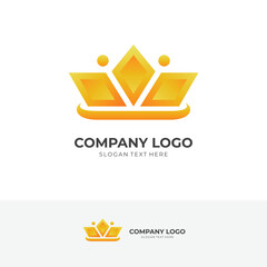 diamond crown logo design luxury gold color style