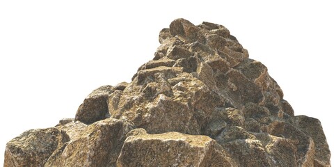 Crag stones Isolated on white background 3d illustration