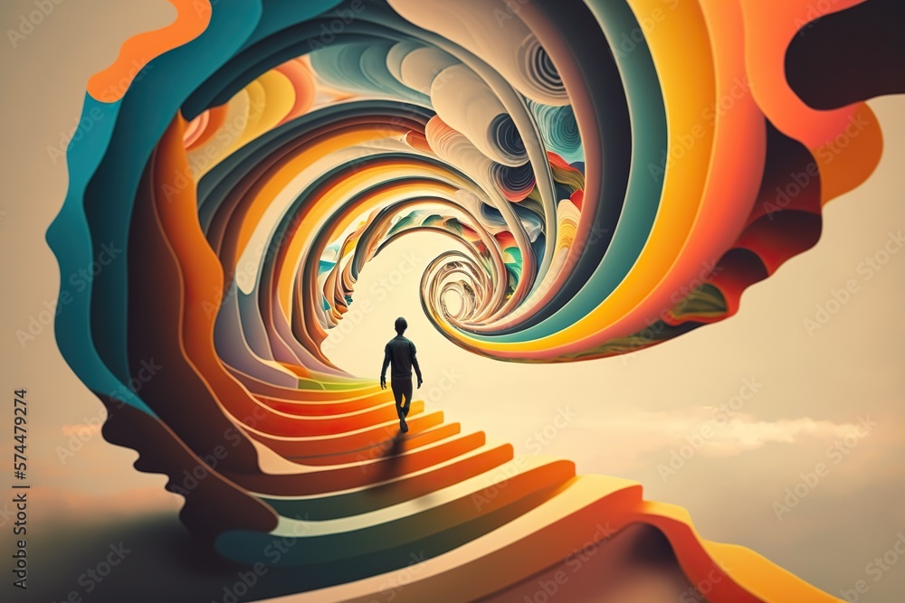Wall mural the journey to recovery from ocd, concept of resilience and self-care, created with generative ai te