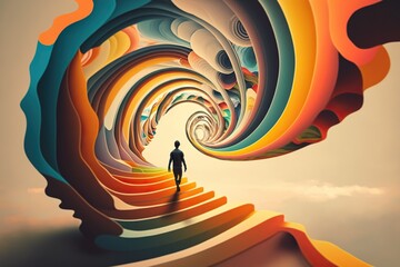 The journey to recovery from ocd, concept of Resilience and Self-Care, created with Generative AI technology