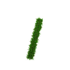 Type set of green grass alphabet isolated on white background