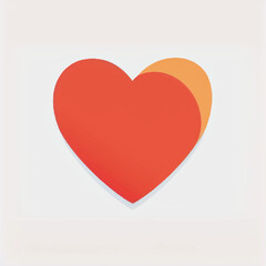 Minimal style icon heart shape over white