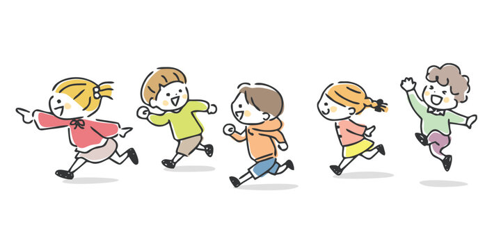 走る子供たち