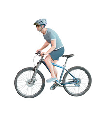 Obraz na płótnie Canvas Athlete man cyclists with bicycle 3d render