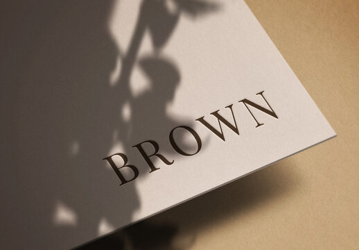 Logo Mockup Embossed Debossed Paper Textrure Template Effect