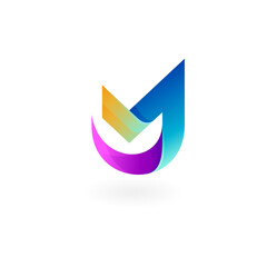 J logo 3d colorful, letter J logo with simple design