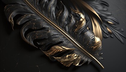 Golden Feather Detailed Down to the Last Detail Generated by AI