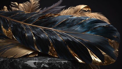 Golden Feather Detailed Down to the Last Detail Generated by AI