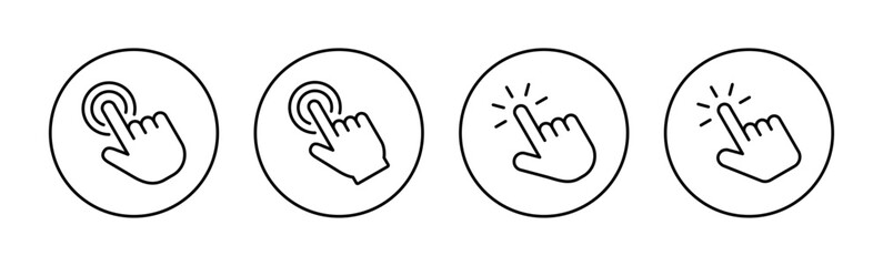 Obraz premium Hand click icon vector for web and mobile app. pointer sign and symbol. hand cursor icon